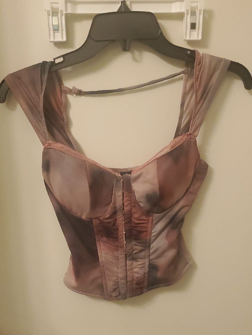 Windsor Mauve and Dusty Pink Tie-Dye Bustier Top